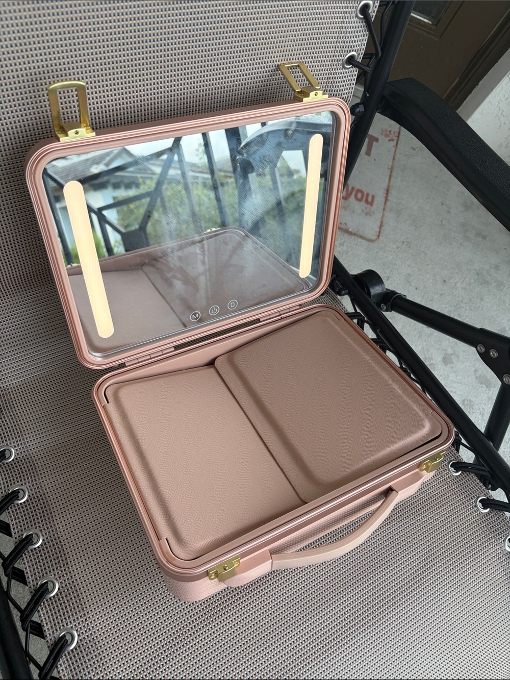 Portable Lighted Makeup Train Case - Dusty Rose